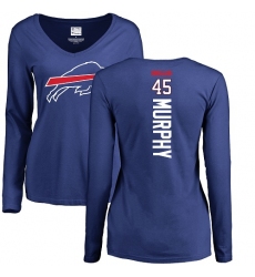 NFL Women's Nike Buffalo Bills #45 Marcus Murphy Royal Blue Backer Long Sleeve T-Shirt