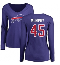 NFL Women's Nike Buffalo Bills #45 Marcus Murphy Royal Blue Name & Number Logo Long Sleeve T-Shirt