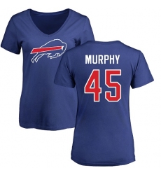 NFL Women's Nike Buffalo Bills #45 Marcus Murphy Royal Blue Name & Number Logo T-Shirt