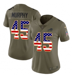 Women's Nike Buffalo Bills #45 Marcus Murphy Limited Olive USA Flag 2017 Salute to Service NFL Jersey