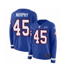 Women's Nike Buffalo Bills #45 Marcus Murphy Limited Royal Blue Therma Long Sleeve NFL Jersey