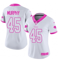Women's Nike Buffalo Bills #45 Marcus Murphy Limited White Pink Rush Fashion NFL Jersey