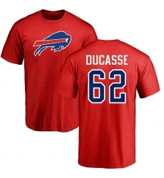 NFL Nike Buffalo Bills #62 Vladimir Ducasse Red Name & Number Logo T-Shirt