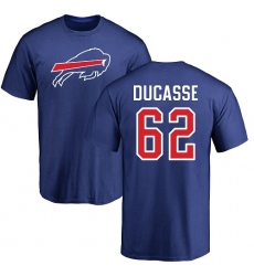 NFL Nike Buffalo Bills #62 Vladimir Ducasse Royal Blue Name & Number Logo T-Shirt