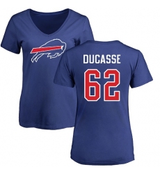 NFL Women's Nike Buffalo Bills #62 Vladimir Ducasse Royal Blue Name & Number Logo T-Shirt