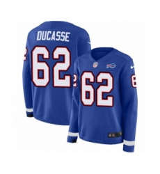 Women's Nike Buffalo Bills #62 Vladimir Ducasse Limited Royal Blue Therma Long Sleeve NFL Jersey