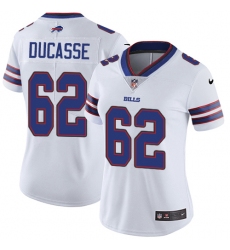 Women's Nike Buffalo Bills #62 Vladimir Ducasse White Vapor Untouchable Limited Player NFL Jersey