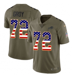 Men's Nike Buffalo Bills #72 Ryan Groy Limited Olive USA Flag 2017 Salute to Service NFL Jersey