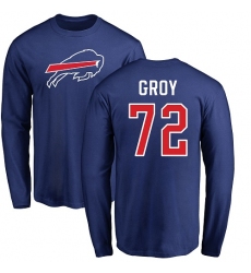 NFL Nike Buffalo Bills #72 Ryan Groy Royal Blue Name & Number Logo Long Sleeve T-Shirt