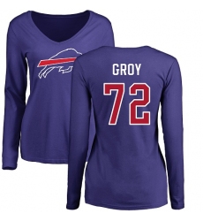 NFL Women's Nike Buffalo Bills #72 Ryan Groy Royal Blue Name & Number Logo Long Sleeve T-Shirt