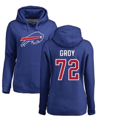 NFL Women's Nike Buffalo Bills #72 Ryan Groy Royal Blue Name & Number Logo Pullover Hoodie