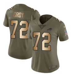 Women's Nike Buffalo Bills #72 Ryan Groy Limited Olive Gold 2017 Salute to Service NFL Jersey