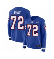Women's Nike Buffalo Bills #72 Ryan Groy Limited Royal Blue Therma Long Sleeve NFL Jersey