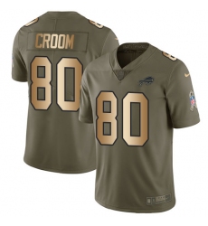 Men's Nike Buffalo Bills #80 Jason Croom Limited Olive Gold 2017 Salute to Service NFL Jersey