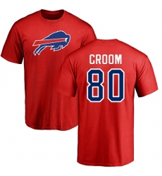 NFL Nike Buffalo Bills #80 Jason Croom Red Name & Number Logo T-Shirt