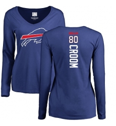 NFL Women's Nike Buffalo Bills #80 Jason Croom Royal Blue Backer Long Sleeve T-Shirt