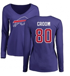 NFL Women's Nike Buffalo Bills #80 Jason Croom Royal Blue Name & Number Logo Long Sleeve T-Shirt