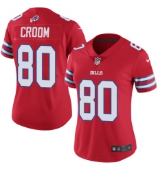 Women's Nike Buffalo Bills #80 Jason Croom Limited Red Rush Vapor Untouchable NFL Jersey