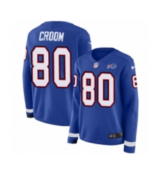 Women's Nike Buffalo Bills #80 Jason Croom Limited Royal Blue Therma Long Sleeve NFL Jersey