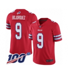Men's Buffalo Bills #9 Corey Bojorquez Limited Red Rush Vapor Untouchable 100th Season Football Jersey