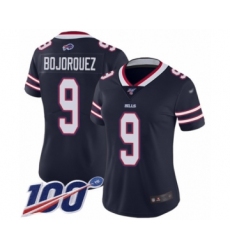 Women's Buffalo Bills #9 Corey Bojorquez Limited Navy Blue Inverted Legend 100th Season Football Jersey