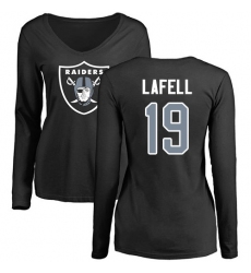 NFL Women's Nike Oakland Raiders #19 Brandon LaFell Black Name & Number Logo Long Sleeve T-Shirt