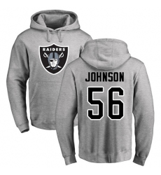 NFL Nike Oakland Raiders #56 Derrick Johnson Ash Name & Number Logo Pullover Hoodie