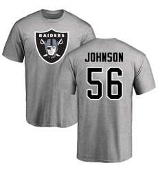 NFL Nike Oakland Raiders #56 Derrick Johnson Ash Name & Number Logo T-Shirt