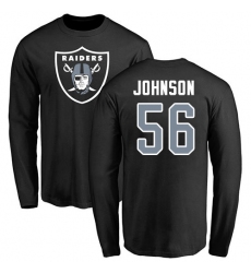 NFL Nike Oakland Raiders #56 Derrick Johnson Black Name & Number Logo Long Sleeve T-Shirt