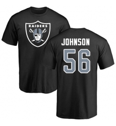NFL Nike Oakland Raiders #56 Derrick Johnson Black Name & Number Logo T-Shirt