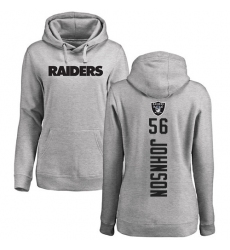 NFL Women's Nike Oakland Raiders #56 Derrick Johnson Ash Backer Pullover Hoodie