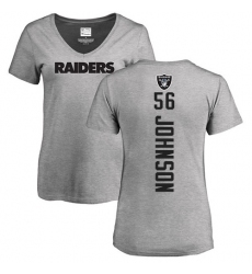 NFL Women's Nike Oakland Raiders #56 Derrick Johnson Ash Backer T-Shirt