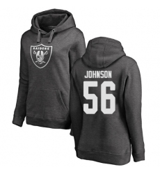 NFL Women's Nike Oakland Raiders #56 Derrick Johnson Ash One Color Pullover Hoodie