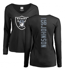 NFL Women's Nike Oakland Raiders #56 Derrick Johnson Black Backer Long Sleeve T-Shirt