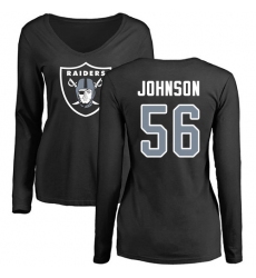 NFL Women's Nike Oakland Raiders #56 Derrick Johnson Black Name & Number Logo Long Sleeve T-Shirt