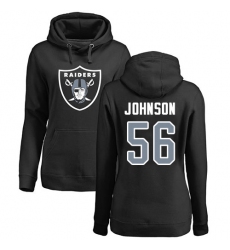 NFL Women's Nike Oakland Raiders #56 Derrick Johnson Black Name & Number Logo Pullover Hoodie