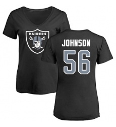 NFL Women's Nike Oakland Raiders #56 Derrick Johnson Black Name & Number Logo T-Shirt