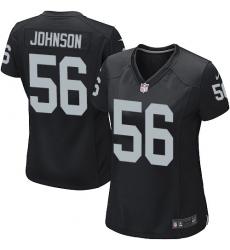 Women's Nike Oakland Raiders #56 Derrick Johnson Game Black Team Color NFL Jersey