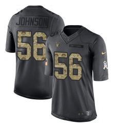 Youth Nike Oakland Raiders #56 Derrick Johnson Limited Black 2016 Salute to Service NFL Jersey