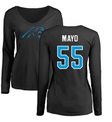 NFL Women's Nike Carolina Panthers #55 David Mayo Black Name & Number Logo Slim Fit Long Sleeve T-Shirt