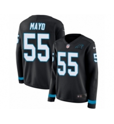 Women's Nike Carolina Panthers #55 David Mayo Limited Black Therma Long Sleeve NFL Jersey