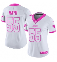 Women's Nike Carolina Panthers #55 David Mayo Limited White Pink Rush Fashion NFL Jersey
