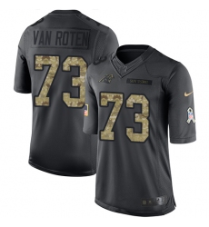 Men's Nike Carolina Panthers #73 Greg Van Roten Limited Black 2016 Salute to Service NFL Jersey