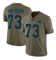 Men's Nike Carolina Panthers #73 Greg Van Roten Limited Olive 2017 Salute to Service NFL Jersey