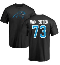 NFL Nike Carolina Panthers #73 Greg Van Roten Black Name & Number Logo T-Shirt