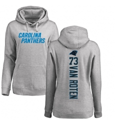 NFL Women's Nike Carolina Panthers #73 Greg Van Roten Ash Backer Pullover Hoodie