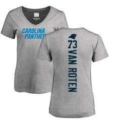 NFL Women's Nike Carolina Panthers #73 Greg Van Roten Ash Backer V-Neck T-Shirt