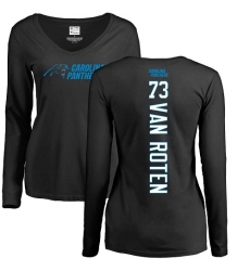 NFL Women's Nike Carolina Panthers #73 Greg Van Roten Black Backer Slim Fit Long Sleeve T-Shirt