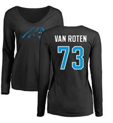 NFL Women's Nike Carolina Panthers #73 Greg Van Roten Black Name & Number Logo Slim Fit Long Sleeve T-Shirt