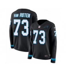 Women's Nike Carolina Panthers #73 Greg Van Roten Limited Black Therma Long Sleeve NFL Jersey